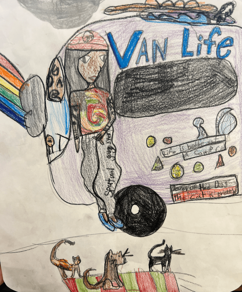 Van Life Art Rainbow Life is Better Around a Campfire by Phalen Mayeux