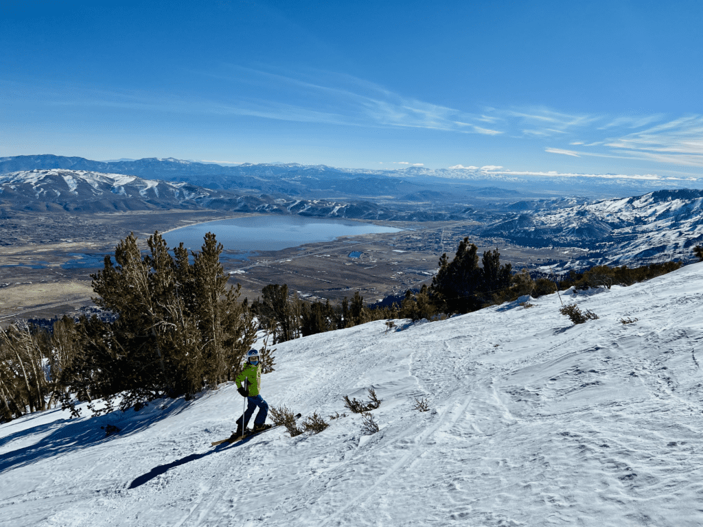 Mount Rose Ski Nevada Tahoe with the high desert of Nevada in the background